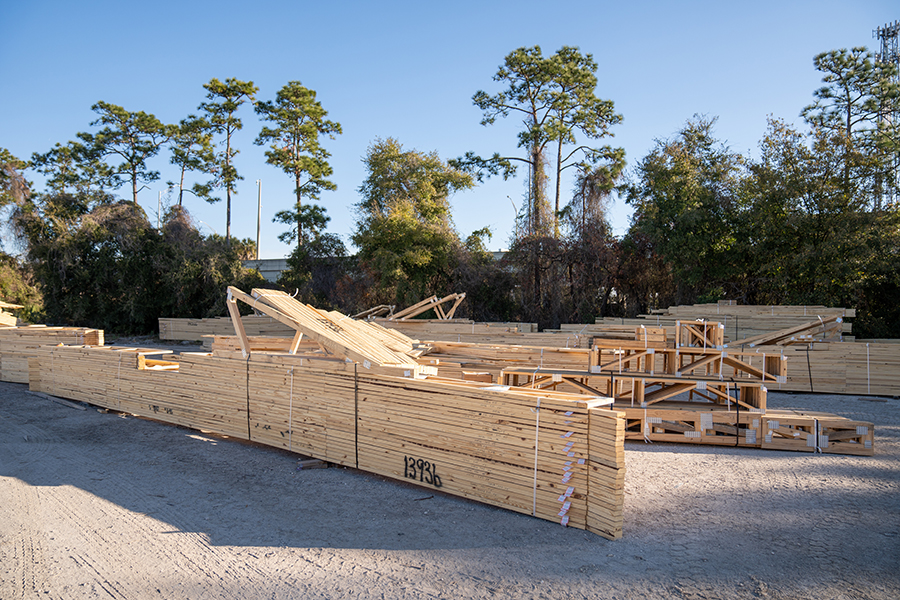 roof trusses and lumber